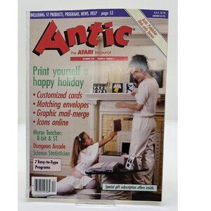 3 for 20$ Vintage Antic ATARI Magazine Dec 1987 Vol 6 Number 8 Dungeon Arcade